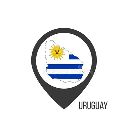 Map Pointers With Contry Uruguay Uruguay Flag Stock Vector