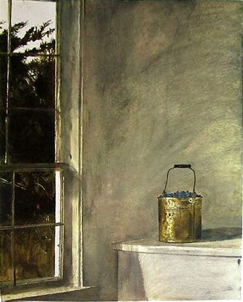 Andrew Wyeth Berry Bucket Ca1968 Tempera Paint By Plum Leaves Andrew