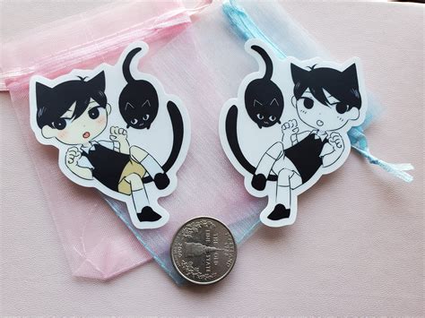 omori cat sunny cat and mewo 3 clear vinyl stickers cute etsy