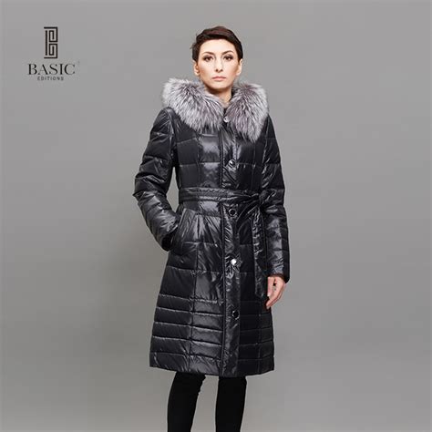 Basic Editions Women Winter Jacket Winter Coat Black Women Outwear