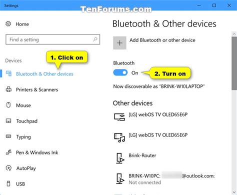 Turn On Or Off Bluetooth In Windows 10 Windows 10 Tutorials