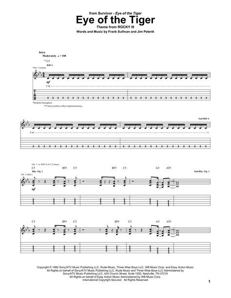 Eye Of The Tiger By Survivor Guitar Tab Guitar Instructor