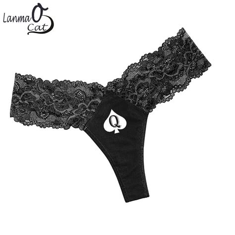 thong lace sexy lingerie women queen spades thong panties sexy thongs queen spades panties