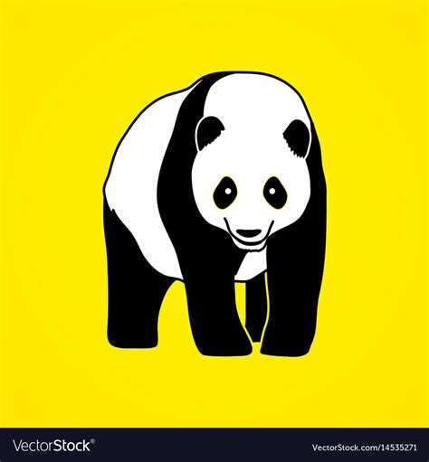 Fat Panda Standing Cartoon Logo Royalty Free Vector Image