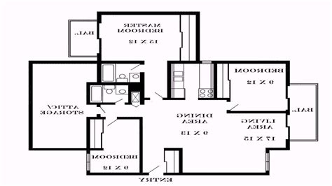 Simple House Floor Plan With Dimensions (see description ... All dimensions are given, as well as dimensions of doors and windows.