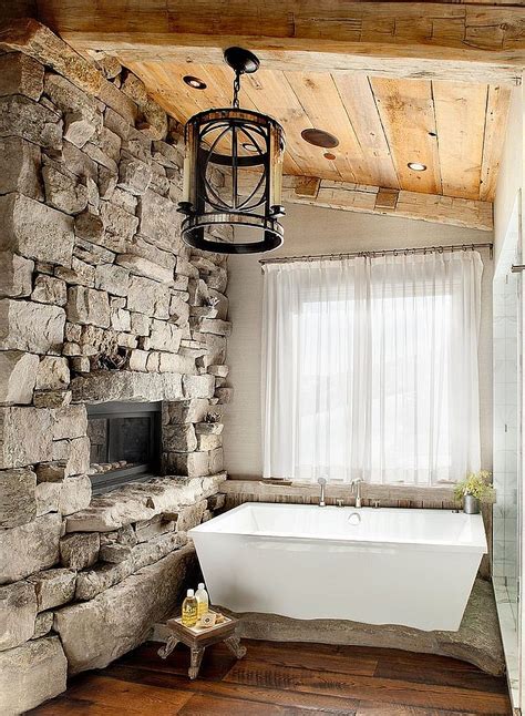 30 Exquisite And Inspired Bathrooms With Stone Walls