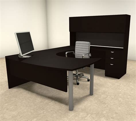 5pc U Shaped Modern Contemporary Executive Office Desk Set Of Con U25