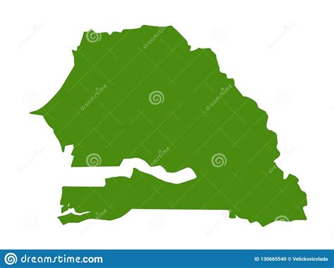 Senegal Map Country In West Africa Stock Vector Illustration Of