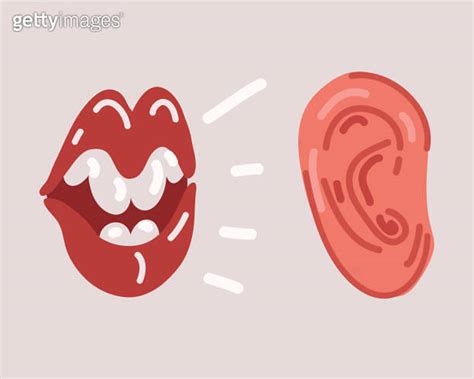 Vector Illustration Of Woman Lips Whispering In Ear Pop Comic Book