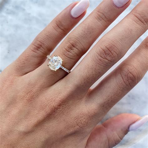 Diamond Engagement Ring 184 Carat Oval 14k Yellow Gold With Etsy