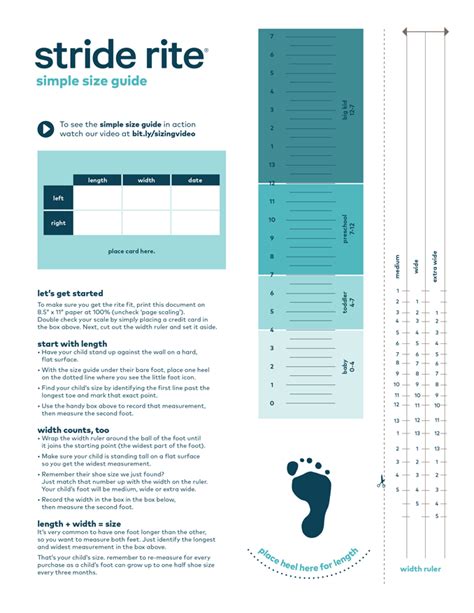Stride Rite Printable Size Chart Need Help Measuring Your Kids Foots