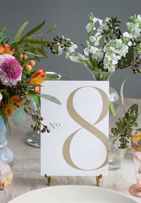 Modern Table Numbers Gold 1 25 5x7 Instant Download Wedding