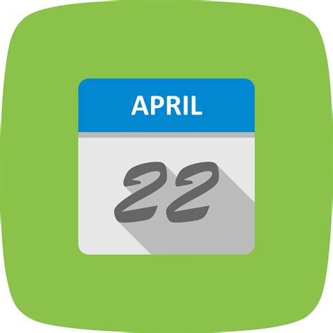 April 22nd Date On A Single Day Calendar 496439 Vector Art At Vecteezy