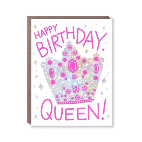 Birthday Queen Letterpress Greeting Cards Greeting Card Design Birthday