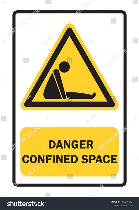 Vektor Stok Confined Space Symbol Vector Illustration Explanatory