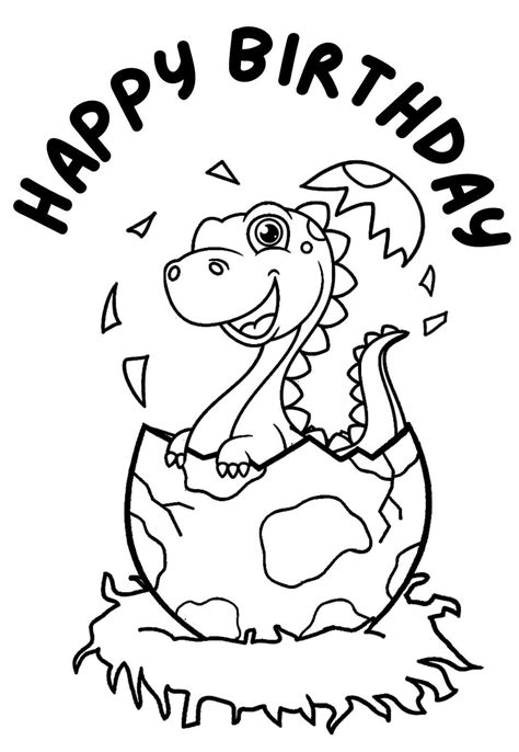 10 Gnarly Dinosaur Birthday Coloring Pages And Cards Free — Printbirthdaycards