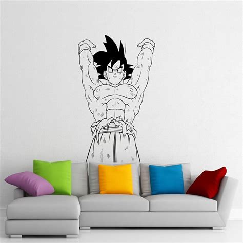 Son Goku Wall Decal Manga Anime Vinyl Sticker Bedroom Decor Art Mural