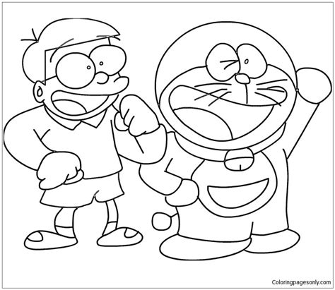 Nobita And Doraemon Coloring Pages Doraemon Coloring Pages Coloring