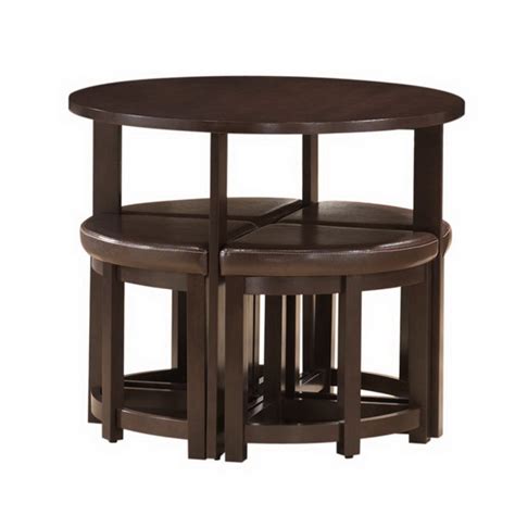 Bar stool table in kitchen & dining tables. Rochester Brown Modern Bar Table Set with Nesting Stools ...