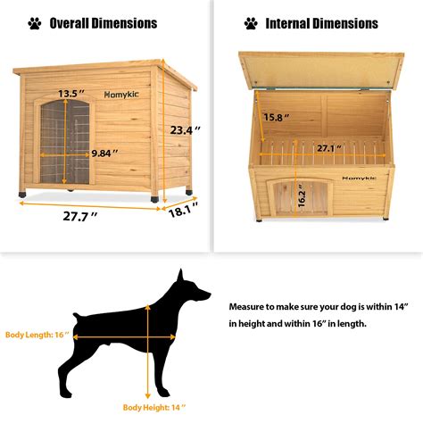 Homykic Dog House Outdoor Wooden Fir Wood Pet Kennel Log Cabin