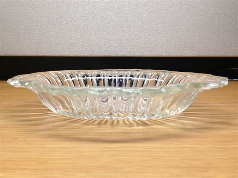 Vintage Clear Glass Oval Serving Dish Scalloped Edges Etsy