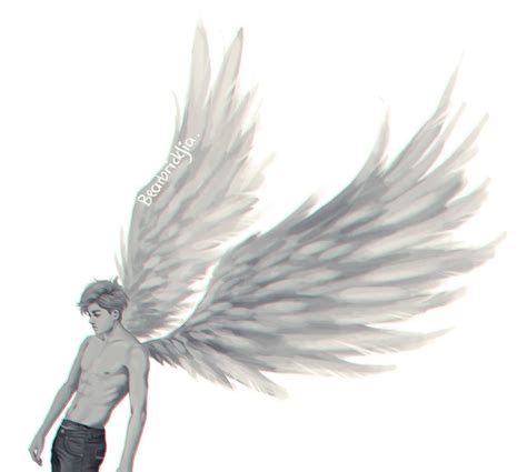 J I A · 嘉 Photo Wings Drawing Angel Drawing Anime Boy Sketch