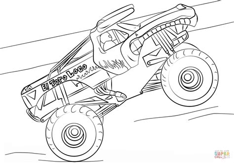 El Toro Loco Monster Truck Coloring Page Free Printable Coloring Pages