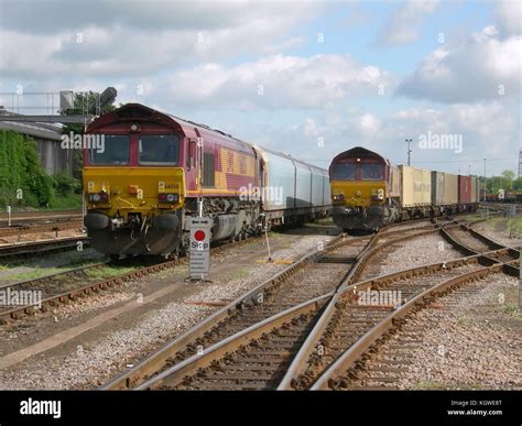 Freight Trains At Eastleigh Hampshire England Stock Photo Alamy