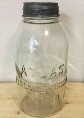 Vintage Atlas Strong Shoulder 1 2 Gallon Clear Round Mason Jar With