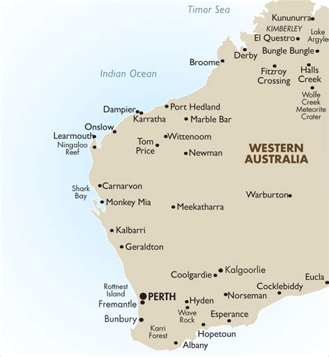 Large Detailed Map Of Western Australia With Cities A