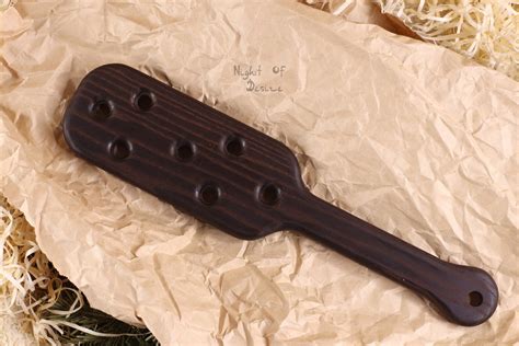 spanking wood paddle with holes sting paddle bdsm gear for etsy