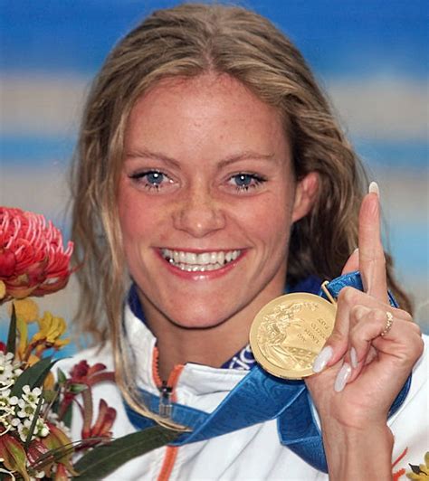 Dutch Swimmer Inge De Bruijn Displays Her Gold Med Pictures Getty Images