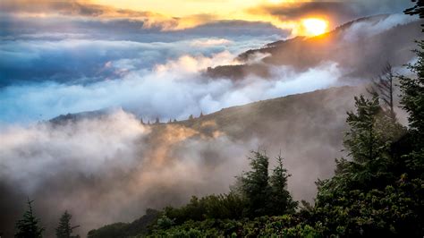 A Misty Sunrise In The Mountains Themes10win