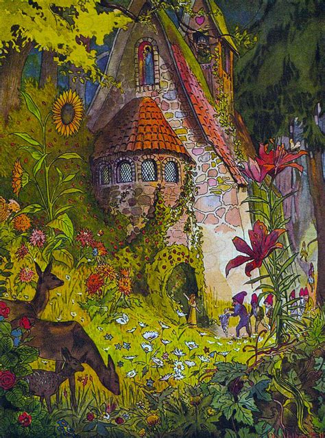 Castle Gnome Home Vintage Fairy Illustration Fairy Digital Download