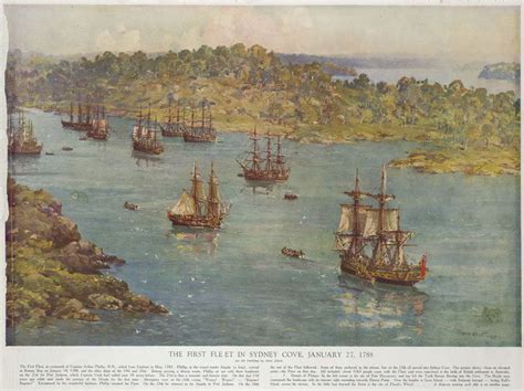 The First Fleet In Sydney Cove January 27 1788 John Allcottnat Lib