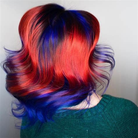 Red Blue Hair Hair Styles Long Hair Styles