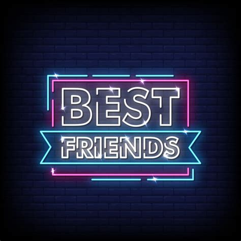 Best Friends Neon Signs Style Text Vector 2413570 Vector Art At Vecteezy