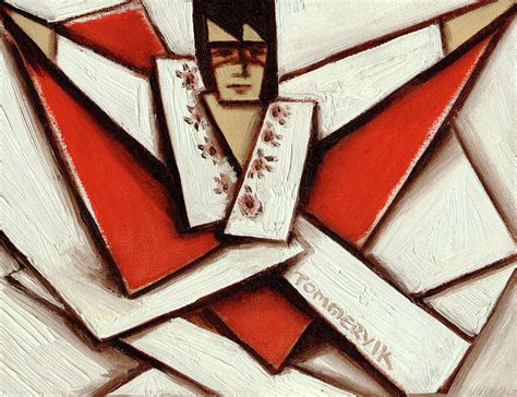 Tommervik Abstract Cubism Elvis Red Cape Art Print Painting By Tommervik