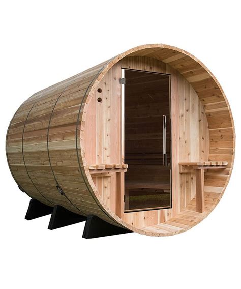 Almost Heaven Huntington Person Outdoor Canopy Barrel Sauna Leisurequip