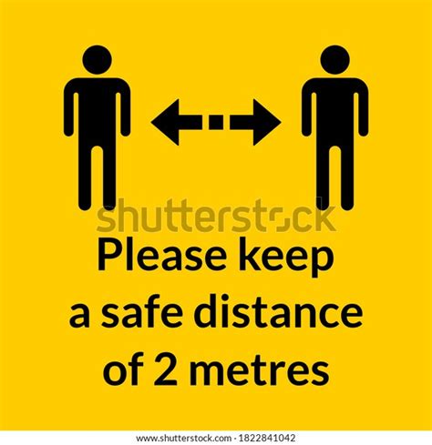 Please Keep Safe Distance 2 Metres Stock Vector Royalty Free