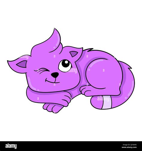 Purple Cat Sleeping On The Floor Stock Vector Image And Art Alamy