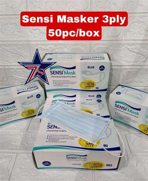 Promo Masker Sensi Mask 3ply Earloop Surgical Face Mask Masker Medis