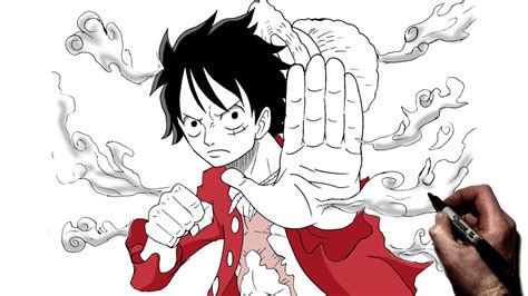 How To Draw Luffy Gear 2 Step By Step One Piece Youtube