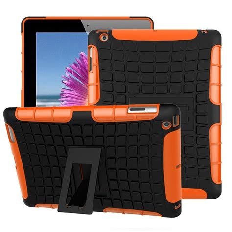 Orange Rugged Hybrid Heavy Duty Stand Cover Case For Ipad 2017 New Case