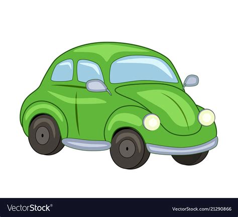 Cute Cartoon Green Car Royalty Free Vector Image