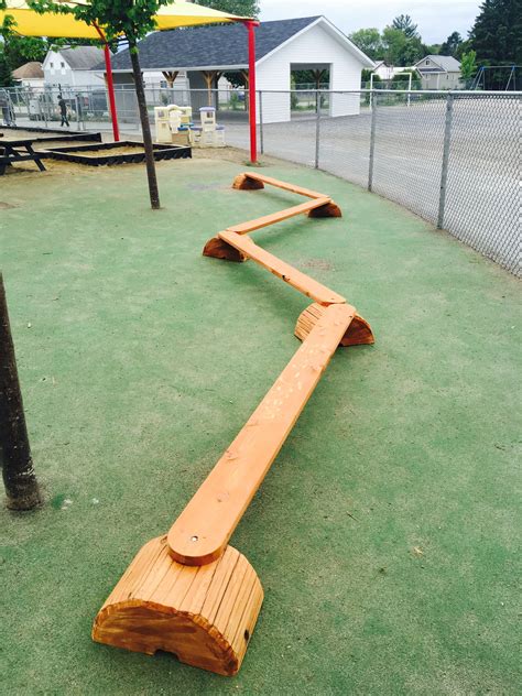 Balance Beam Made From Cedar For A Natural Play Area The Kids Love It