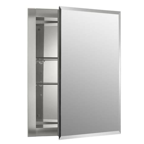 16 X 20 Recessed Frameless Medicine Cabinet With 2 Adjustable Shelves