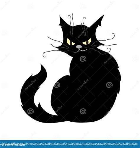 A Black Cat With An Evil Look Vector Element For The Design Of