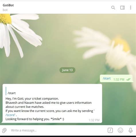 Github Navam09cricketbot A Telegram Bot For Giving Live Cricket