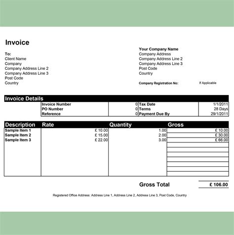 Simple Invoice Templates Excel - Cover Design Ideas